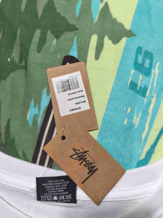 Stussy Męska Biała Koszulka z Nadrukiem XL