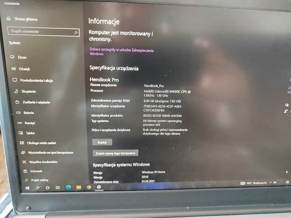 Laptop Chuwi Hero Book Pro 14,1 " Intel Celeron  8 GB / 256 GB szary