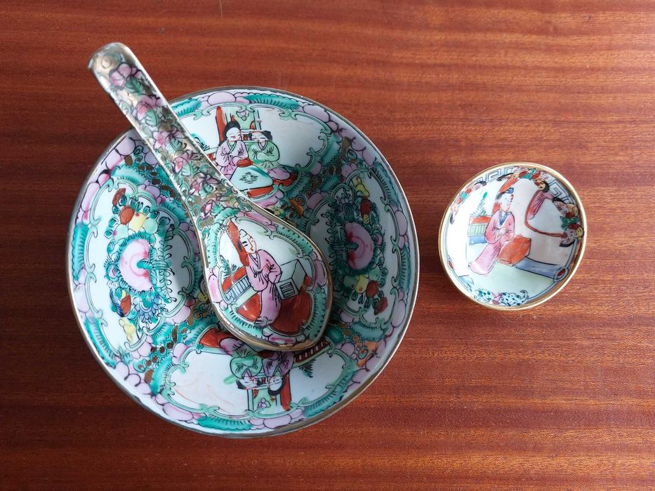 Conjunto de Taças + Colher - Loiça de Macau