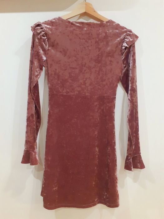 Vestido rosa de veludo