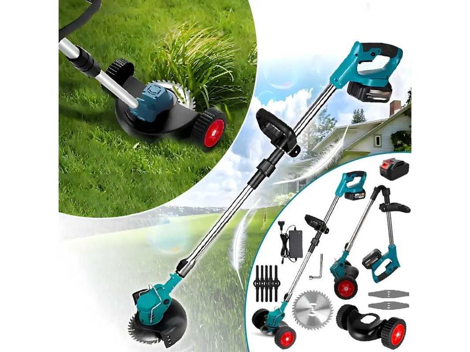 Газонокосарка на коліщатках, тример для газону 48w 2 акумулятори