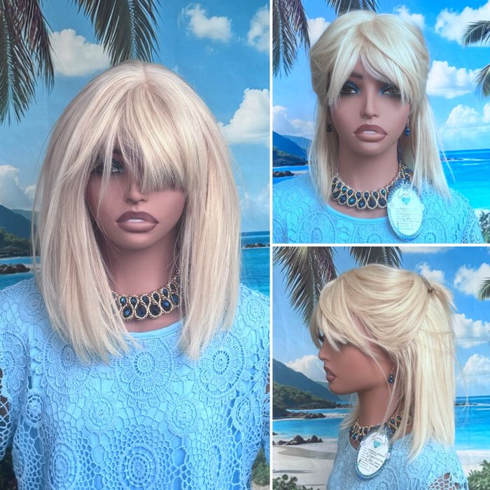 Натуральный парик с чёлкой шёлк кожа славянка детский волос блонд люкс