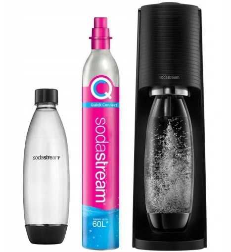 Saturator wody SodaStream Terra Czarny,2 Butelki, Zestaw, Syfon