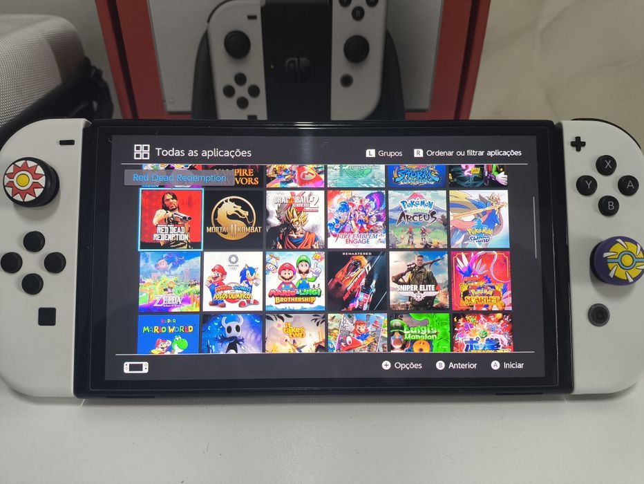 Nintendo Switch Oled Desbloqueado + cartão SD 512gb