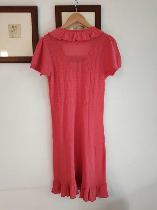 Vestido rosa manga curta