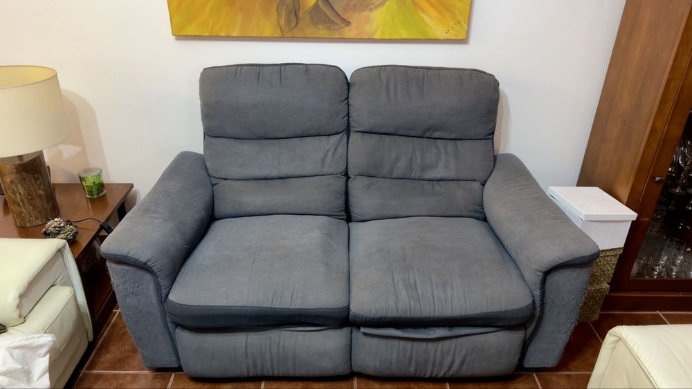 Sofá Reclinável 2 Lugares Cinzento