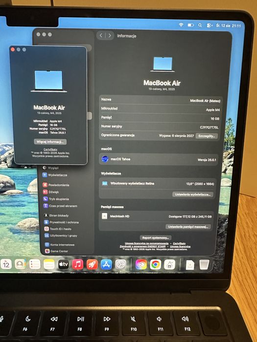 Apple MacBook Air 2025 M4 13,6" 16GB RAM 256GB SSD Midnight Black