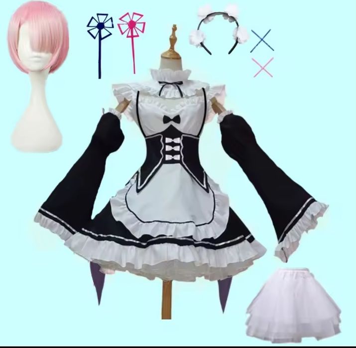 Косплей Рем (Re:Zero) — повний комплект + перука