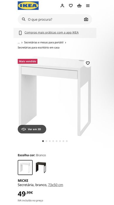 Secretaria branca IKEA completa