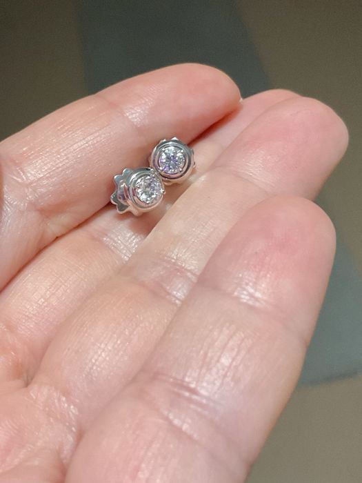 Сережки золотые бриллианты. Кульчики диамант. Серьги золото. Новые.