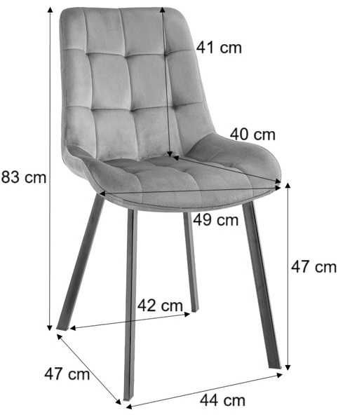 Welurowe krzesło tapicerowane do salonu i jadalni. Nowe. Wysyłka 24h