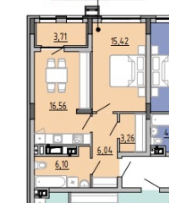 Продаж просторої 1-кімнатної квартири в ЖК«Вежа»/51 м2/вул.Б.Хмельниц