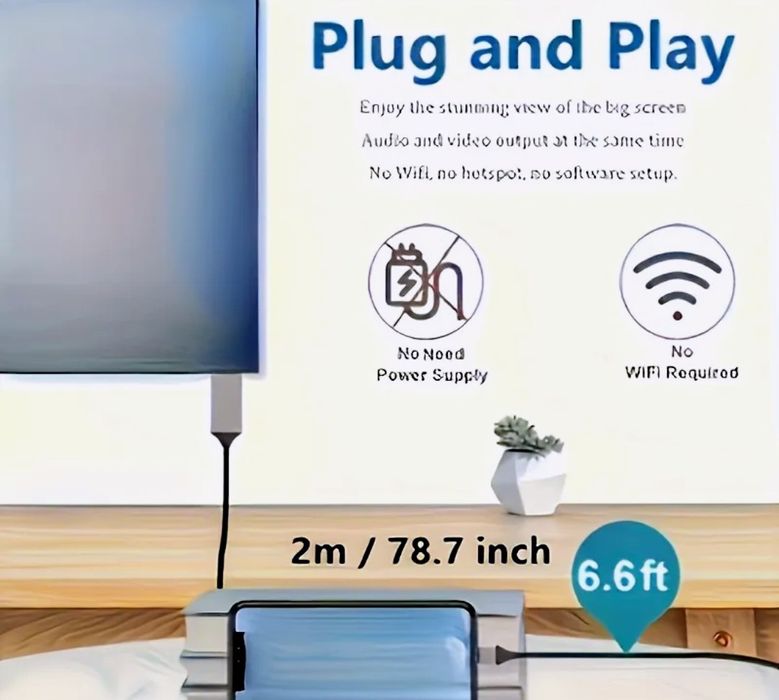Cabo de ligação USB-C / HDMI_Conversor Smartphone / TV