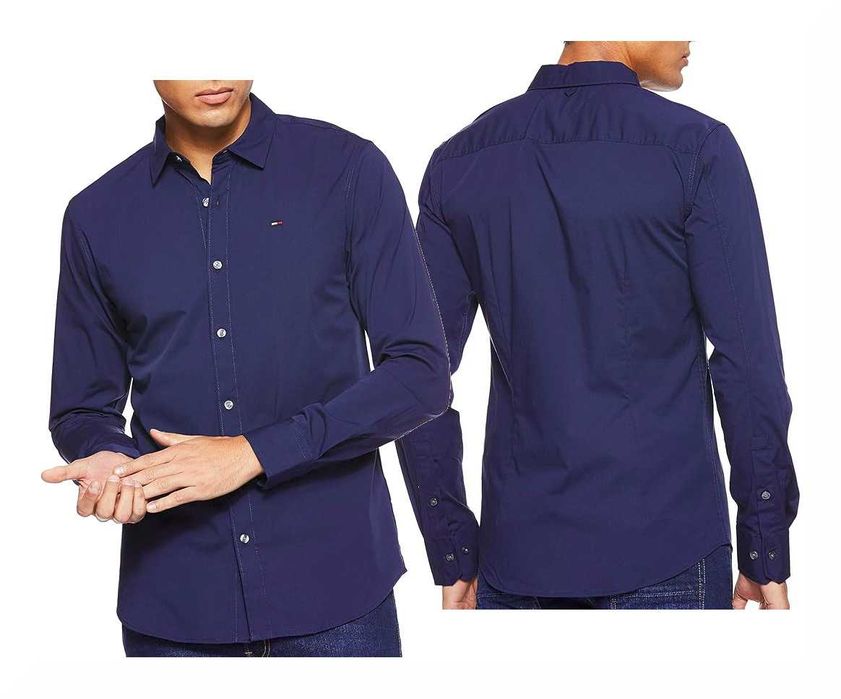 Męska Koszula TOMMY JEANS Original Stretch Slim Bawełna Black Iris M