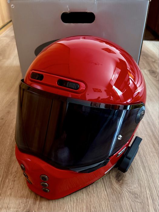KASK HJC V10 Red L + NOECI GoCom4 + ciemna szyba + jasna szyba