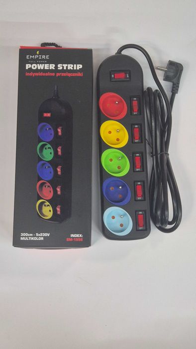 Przedłużacz listwa 5 Gniazd 3m Empire Full Power Strip