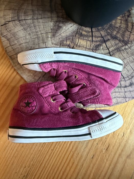 Trampki welurowe burgundi converse