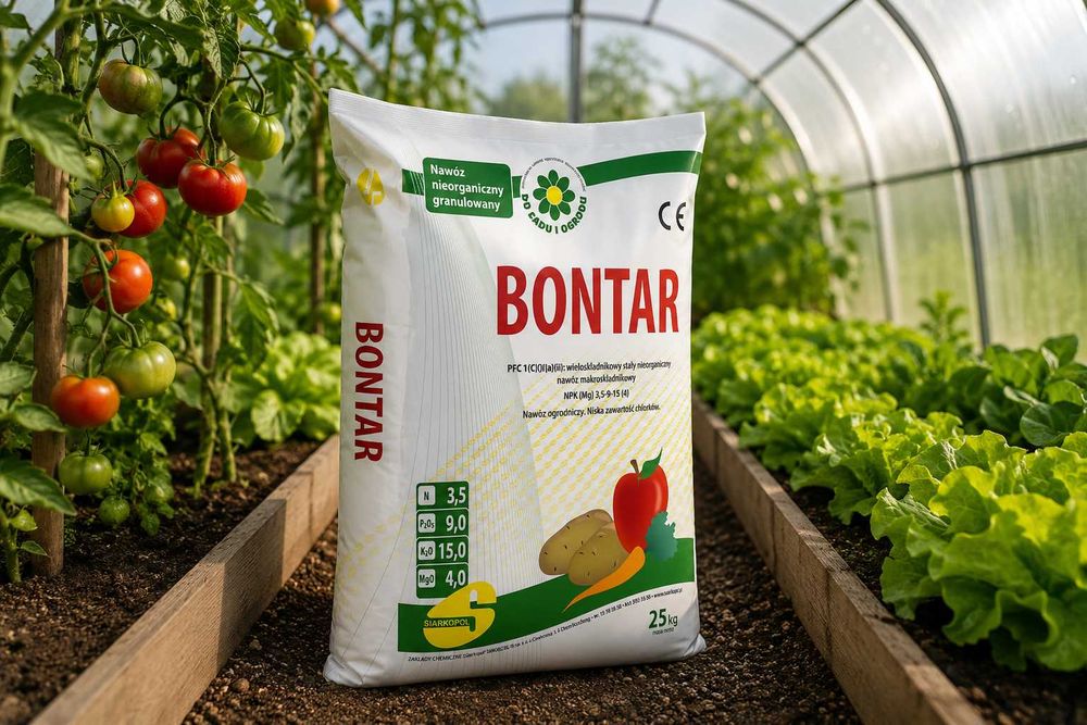 BONTAR 25kg nawóz bezchlorkowy NPK pod ziemniaki warzywa truskawki maliny sad Siarkopol