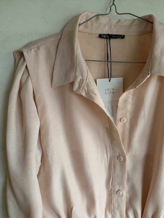 ZARA różowa nude sukienka krótka S