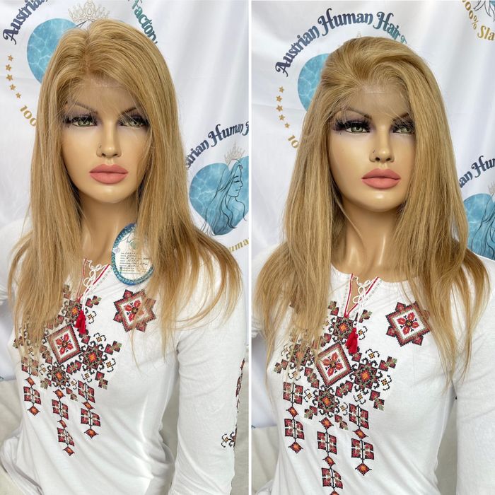 Натуральный парик славянские волосы русый блонд имитация кожи