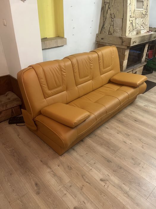 Komplet wypoczynkowy na zamówienie – sofa rozkładana + 2 fotele, jak nowy