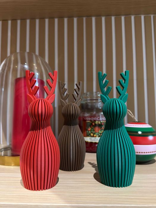 Conjunto 3 Renas de Natal 3D