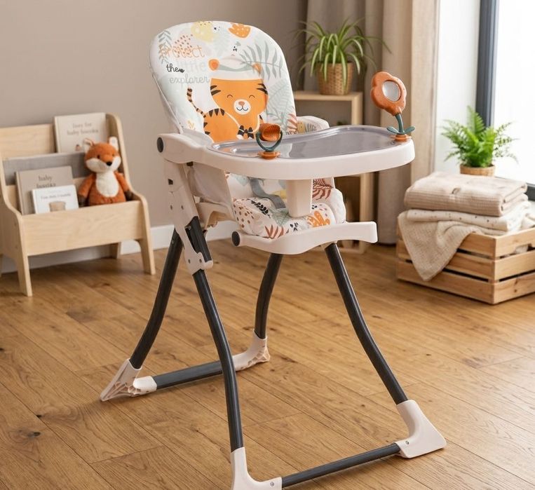 NOWE Krzesełko do karmienia Składane ECOTOYS Karuzela Zabawek Pasy 3w1 Miękkie Puszyste Wygodne | Wysyłka 24h Duży Zapas