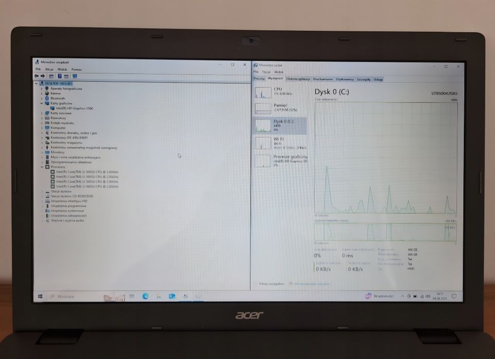 Acer ASPIRE E5-772 17,3" HD+ i3-5005U 8GB/500GB