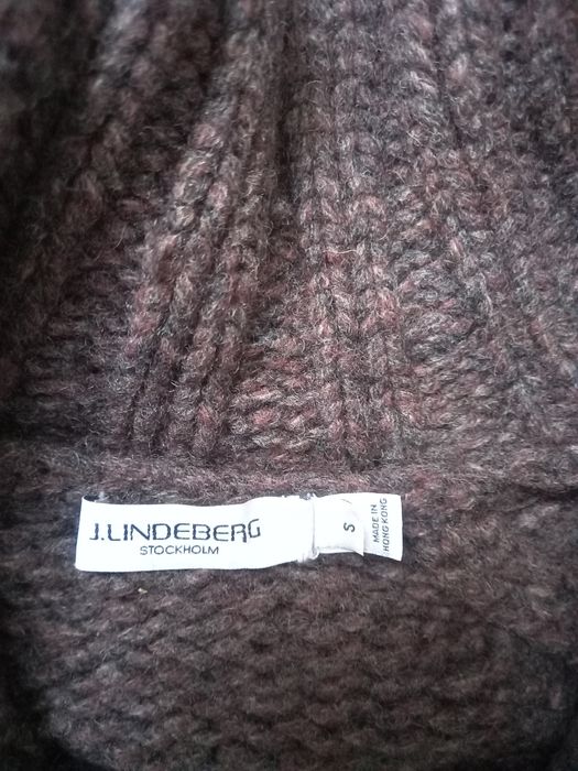 Sweter Golf brąz J.Lindeberg 36, S wełna gruby