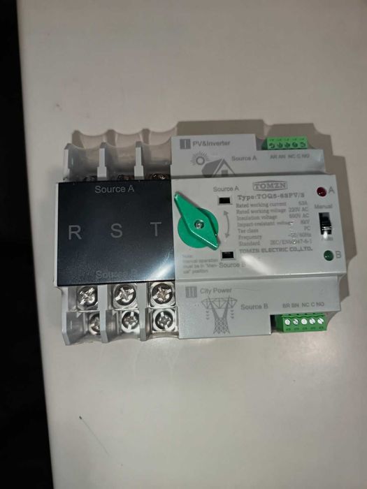 Автомат введення резерву tomzn TOQ5-63A/3 під сонячні панелі