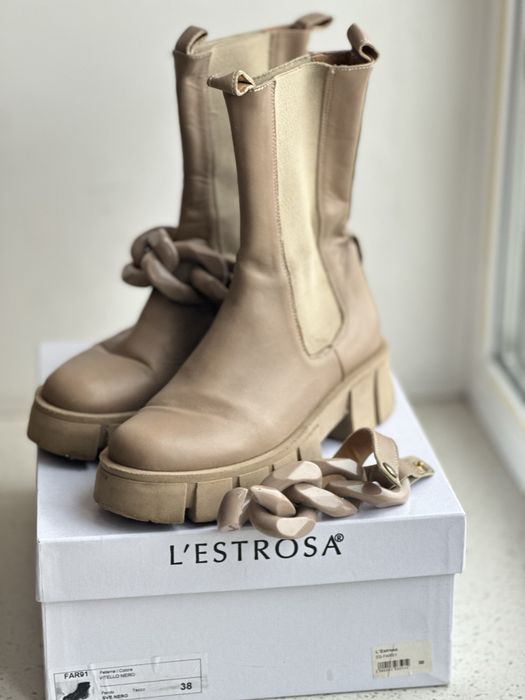 Чоботи LESTROSA шкіра, тракторка, демисезон. Стильні !