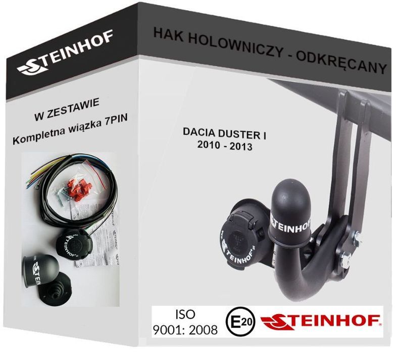 Hak Holowniczy  + WIĄZKA 7PIN do Dacia Duster I 2/4WD od 2010 do 2013