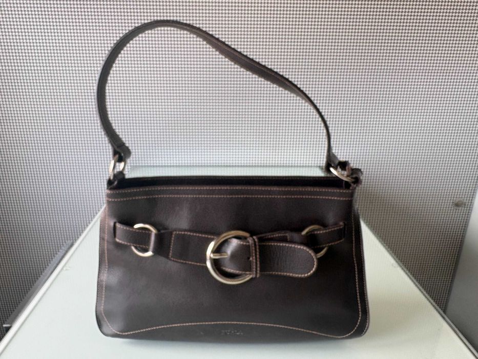 Mala Furla castanha autêntica