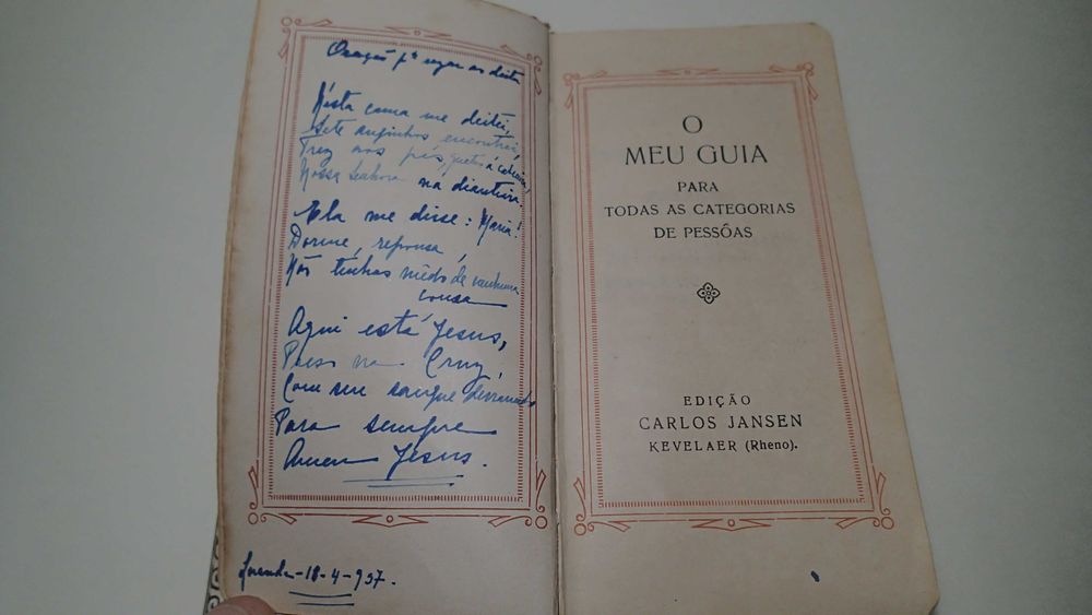 Pequeno livro antigo religioso "O Meu Guia"
