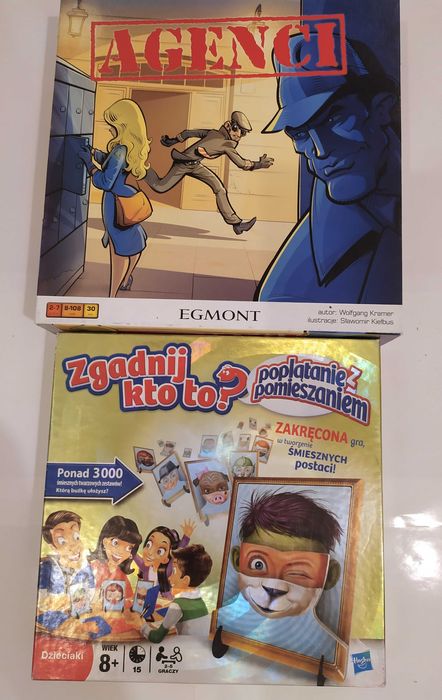2 gry familijne – „AGENCI” i „ZGADNIJ kto to” – Egmont, Hasbro
