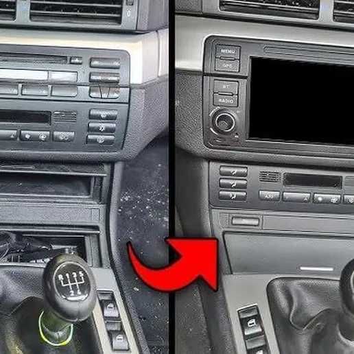 BMW e46 - adaptador radio 2din / realocação de climatronic / HVAC / AC