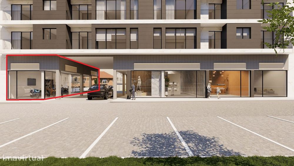 Loja espaçosa e nova com enorme garagem em Espinho