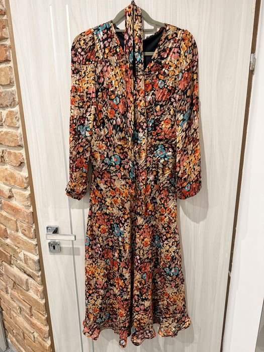 Sukienka z połyskiem maxi długa multikolor M Belucci Butik