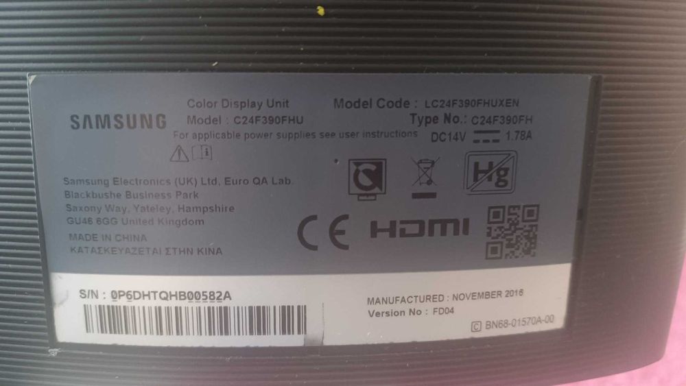 Monitor Curvo Samsung Full HD LED 24"