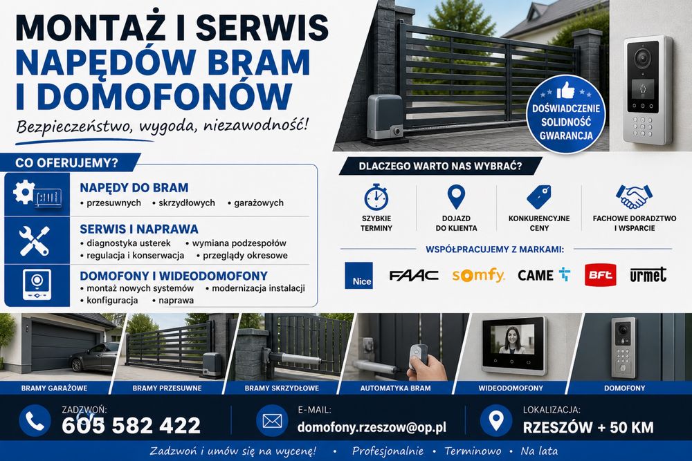 Montaż i serwis napędów bram i domofonów