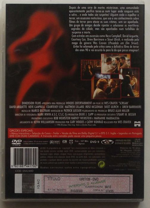 Filme em DVD Gritos (Scream)