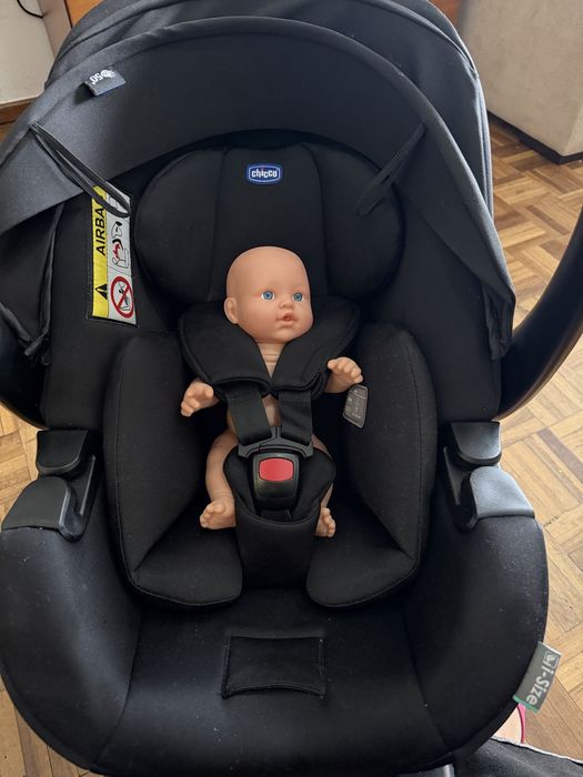 Conjunto Carrinho Chicco Trio + Bebé Conforto + Base Isofix + Extras