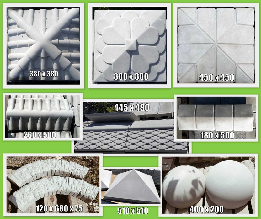 Бетонні ковпаки для стовпів і парапети (козирки, кришки) для огорожі