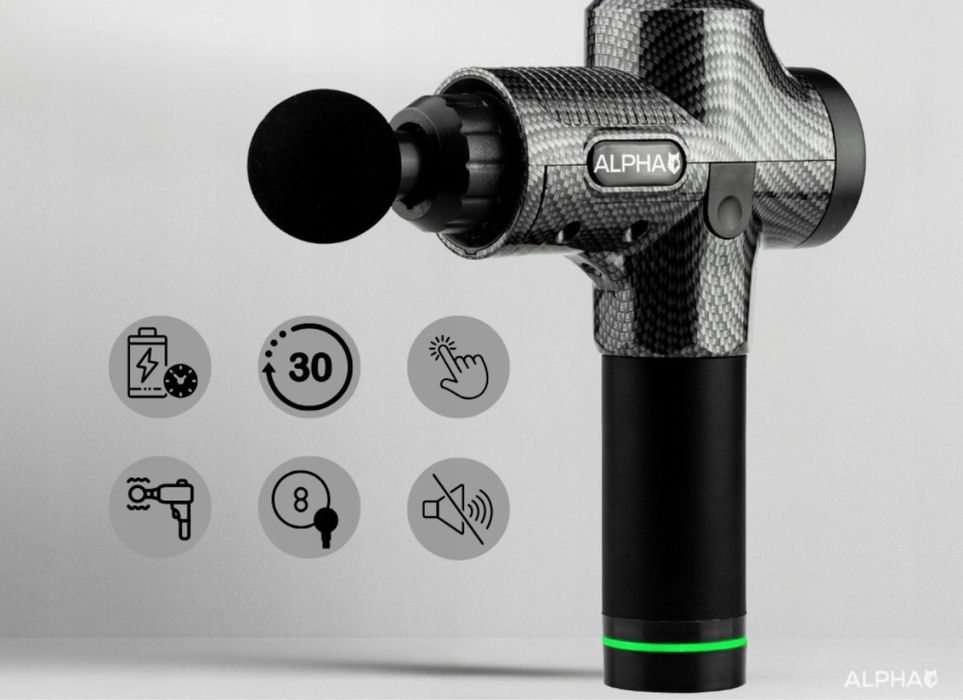 Вібромасажер Alpha Massage Gun Pro AMG-01 для всього тіла, спини, ніг