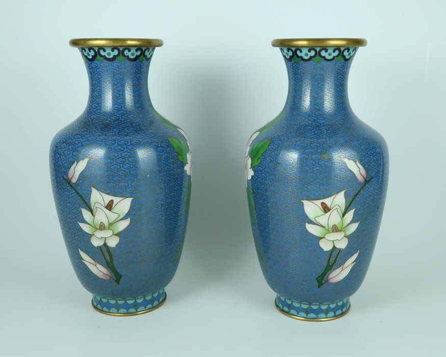 Par de jarras Cloisonné China - 21 cm