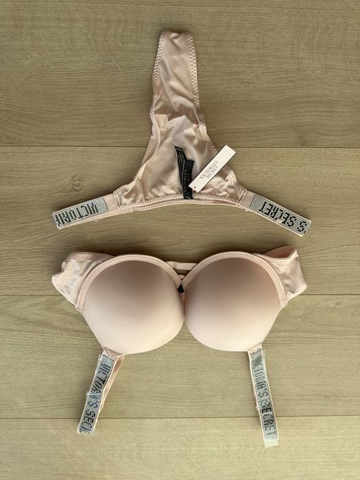 NOWY komplet bielizny Victoria’s Secret B75 75B stanik + stringi C75 75C 34C