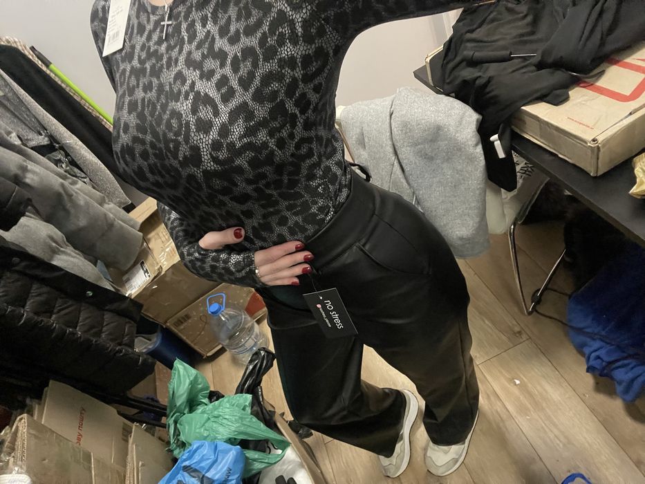 Шкіряні штани з легким утепленням