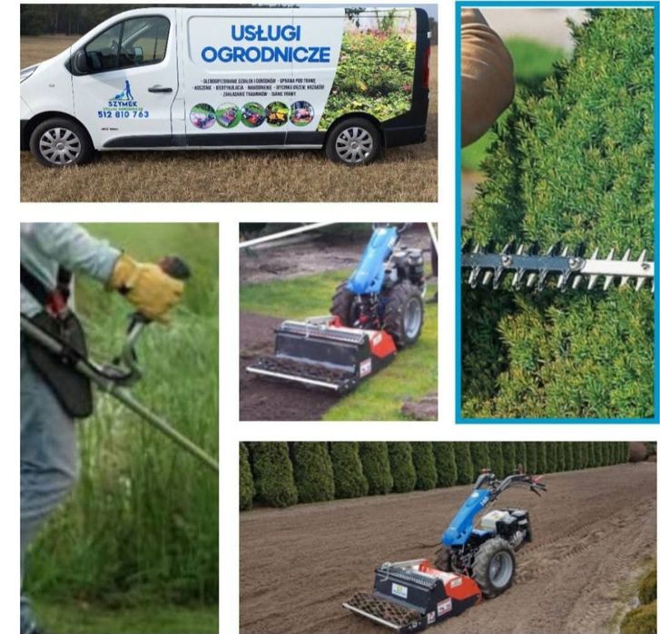 Usługi ogrodnicze glebogryzarka saperacyjna sianie trawy  Wertykulacja