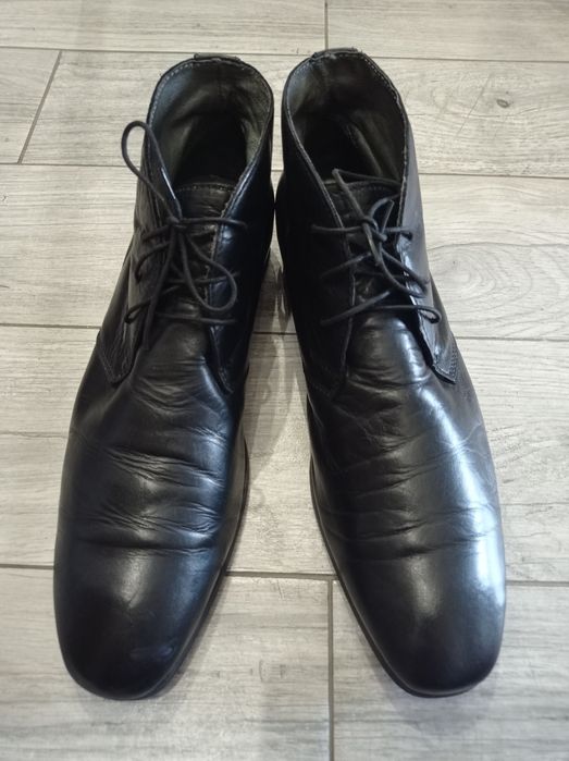 Чоловічі шкіряні черевики, напівчеревики, туфлі Ziga, чорні, 44 р.