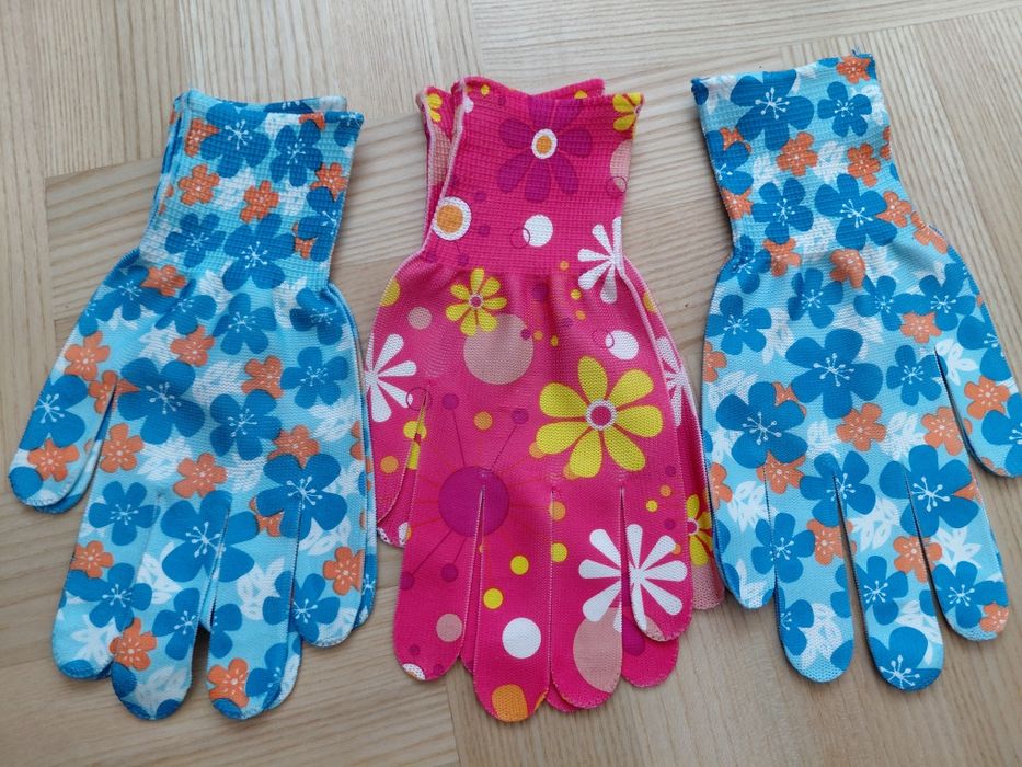 Rękawiczki ogrodowe materiałowe 3szt rozmiar S/M
